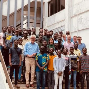 An image of the Nexum Team with young Ghanaian IT talents.